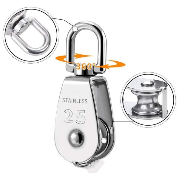 25mm Kranhjul Block Swivel Hook Enkelhjul Block Hängande