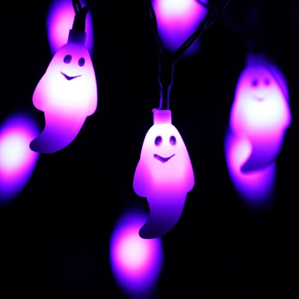 30 LED Halloween String Lights - 19.6ft Purple Ghost String Light