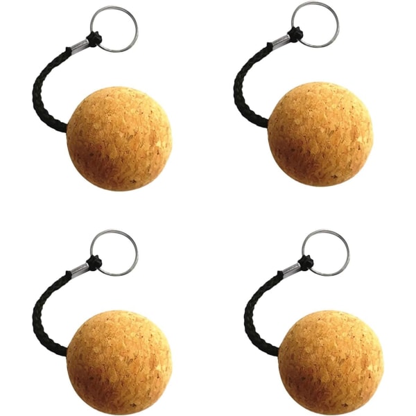 4 Pcs Floating Cork Ball Keychain, 53mm Arine Kayak Canoe Float f