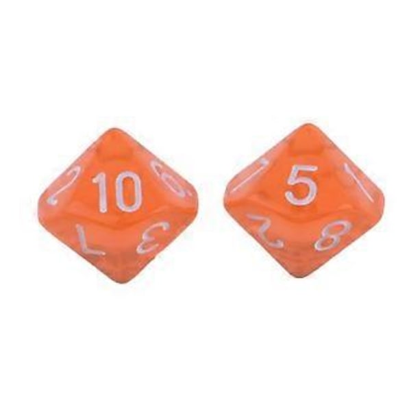 Muoviset 10 kpl 10-sivuiset D10 &D RPG Lautapeli Lelu DIY (Oranssi) Orange
