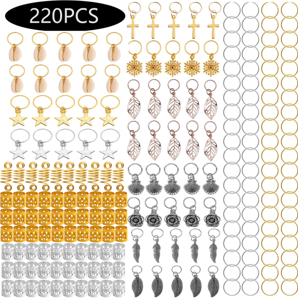 220 stykker aluminiumsfolie hårtilbehørsett