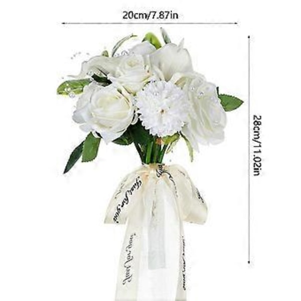 Brudens Avanserte Følelse av Å Holde Blomster Bryllup Holde Buketter Simulering av Friske Hvite Falske Blomster Flye254349