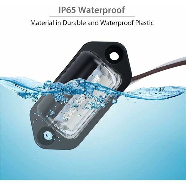 2 st LED-nummerplåtsbelysning Vattentät 6 SMD LED Bakljus Lic