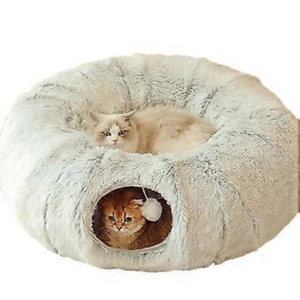 Kattetunnel Seng med Sentral Matte, Stor Tube Lekeplass Leker (style1254)