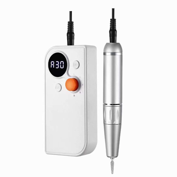 Hvit, profesjonell elektrisk neglsliper, elektrisk neglfil, por
