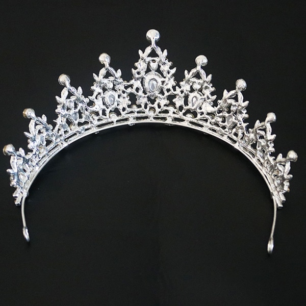 1 Stykke Rhinestone Bryllupstiara Prinsesse Feiring Tiara Sølv