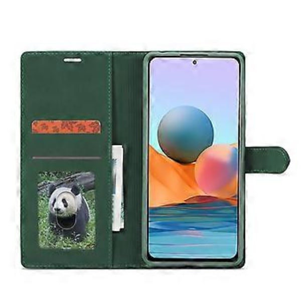 For Xiaomi Redmi Note 10 Pro Forwenw F1 Series Læder Etui Green