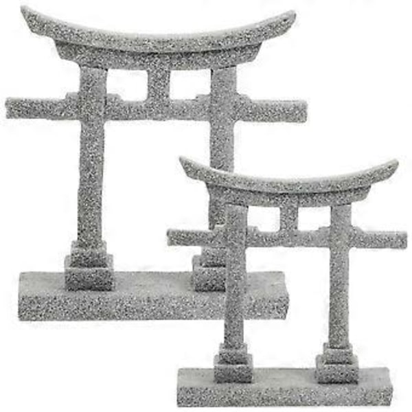 2 stk. Torii-porte til have Simulerings Ornament Akvarielandskabelig rekvisit Sandbord Mikrolandskabs Dekoration