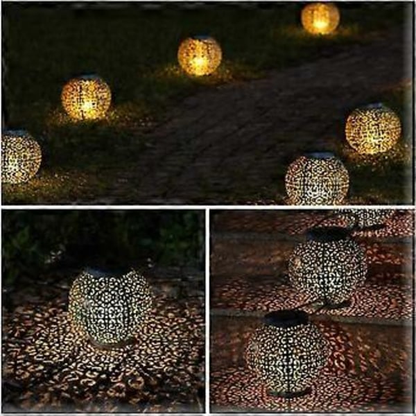 Aurinkolyhty, Retro Metallinen LED Aurinkolyhty Ulkokäyttöön, Vedenpitävä Aurinkolamppu Ulkopuutarhan Koristeluun Puutarhaan Parvekkeelle (Sininen)