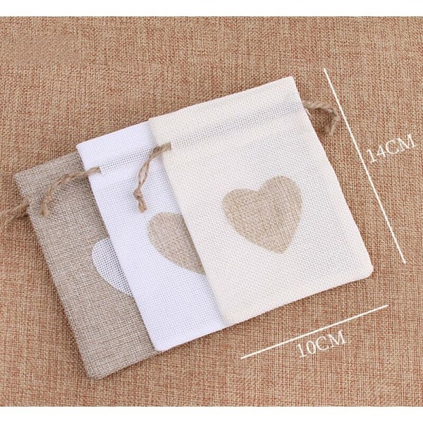 30Pcs 10 x 14cm Burlap Bags Pouches Bags for Dragee Jewelry Gift