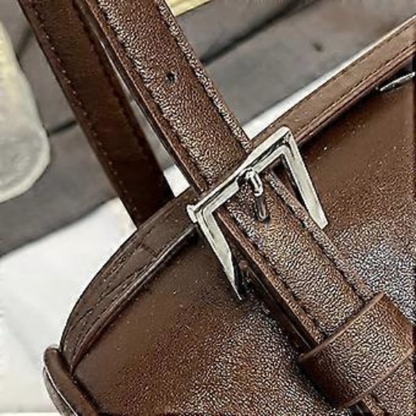 2025 Vinterkollektion Dame Cylinder Håndtaske Stilfuld PU Læder Skuldertaske Multifunktionel Crossbody Taske Kaffe Coffee