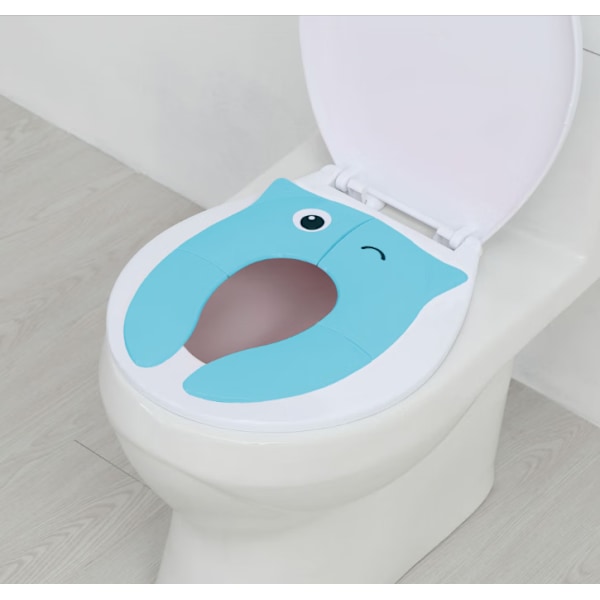 Blå sammenklappelig rejsetoiletreduktion Børnetoiletsæde f