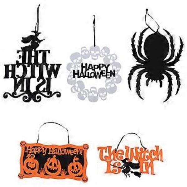 5 stk. Halloween Scene Layout Dekoration Rekvisitter Non-woven Ornament Vedhæng