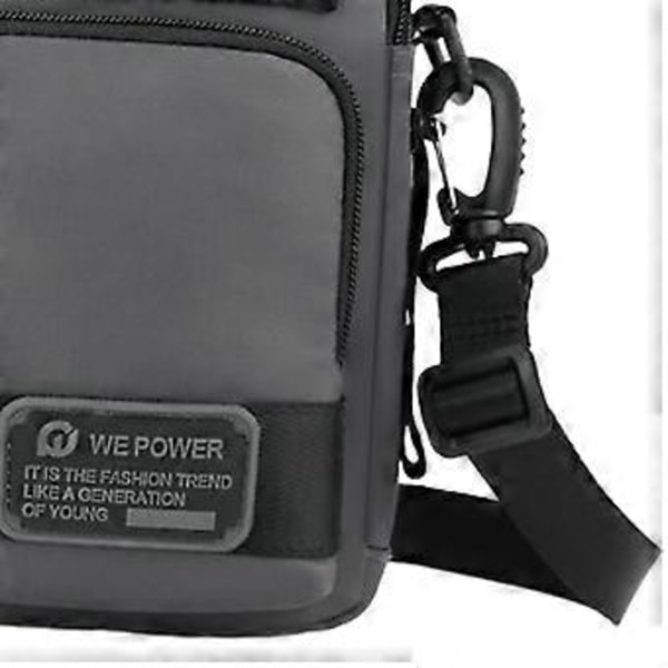 Axelväska för män Justerbar rem Lätt satchel Nylon Trendig midjeväska Crossbody-väska för shopping utomhussporter (Grå) Gray