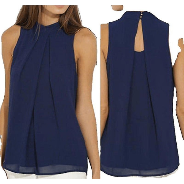 Top Fashion Chiffon Sleeveless Shirt Blouses.L.