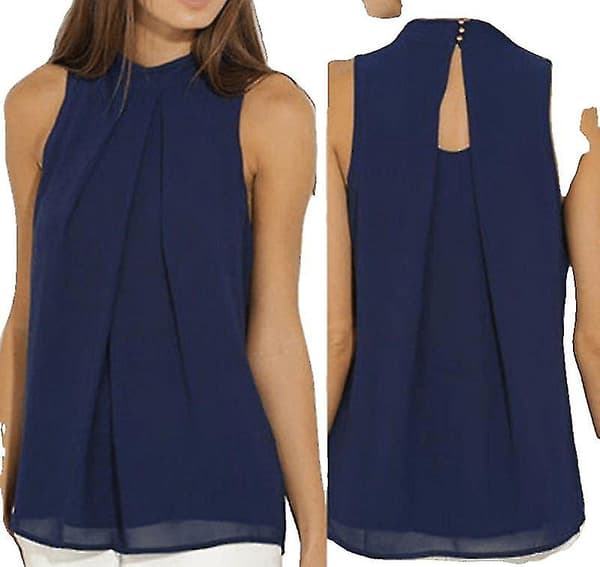Topp Mote Chiffon Ermeløs Skjorte Bluser.L. L