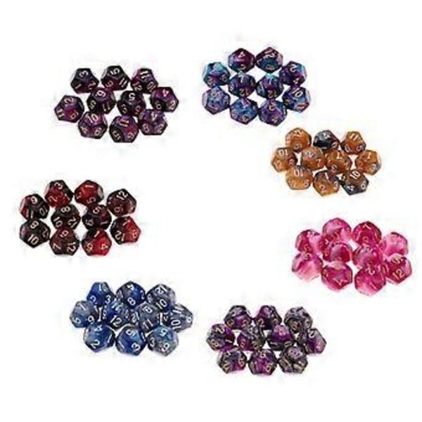 Pöytäpeli 10kpl / setti Nopat D12 D&D Gem 18mm (Violetti+Musta) Purple+Black