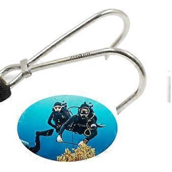 Dykkekrok for rev med spiralkabel Rustfritt stål Revkrok Fjær Anti-tapt tau Dykketilbehør Svart Black