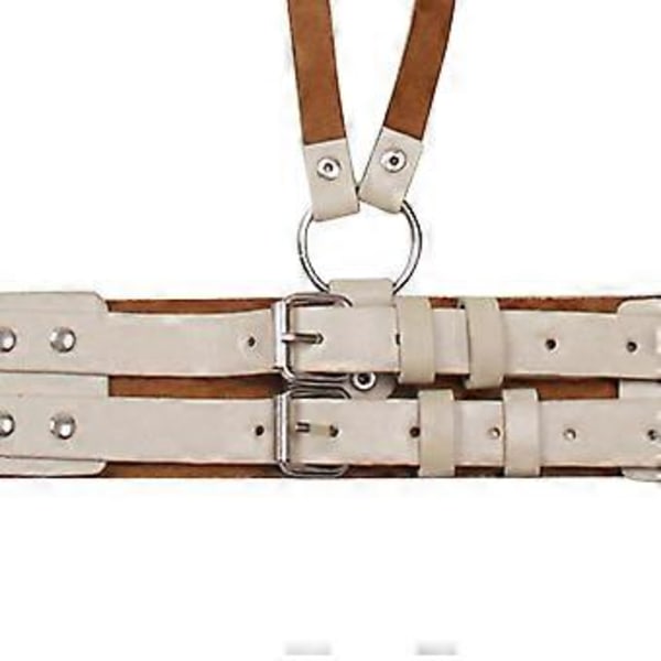 Læder Western Style Bred Talje Underbust Waspie Korset (Beige) Beige