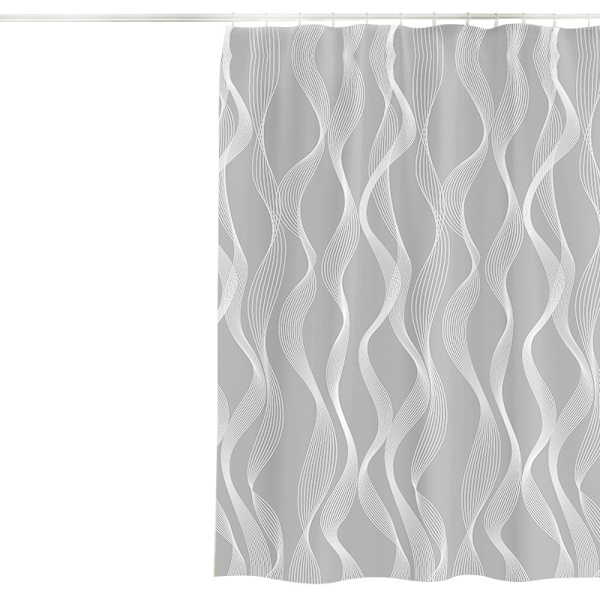 Bruseforhæng 180 x 200cm skimmelresistent geometrisk tyk polyester