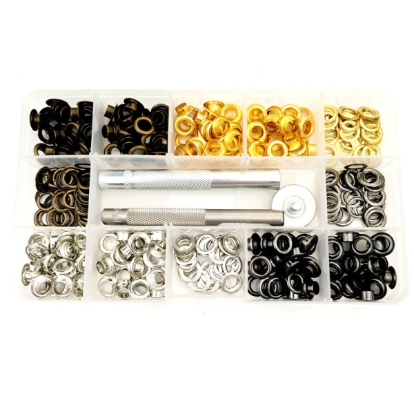 203 Pack 6mm Grommets 4 Olika Färger Med Installationsverktyg S