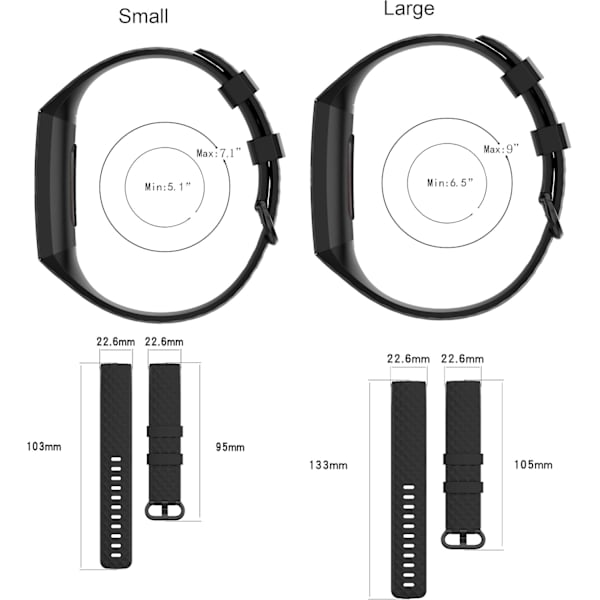 Fitbit Charge 4/Charge 3 Dame Justerbar Silikone Rem