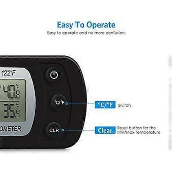 Vandtæt Digitalt Termometer Stor Skærm Mini Elektronisk Termometer LCD Temperatur
