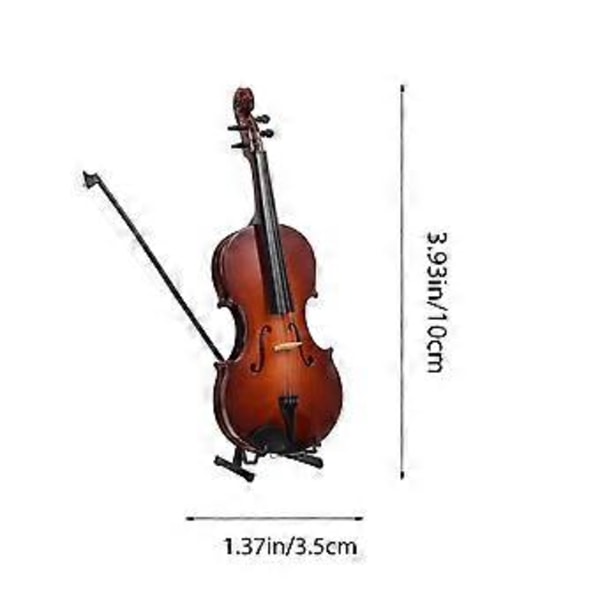1 Set Miniatyr Bedårande Violin Skrivbordsdekoration Realistisk Violinprydnad Dekor