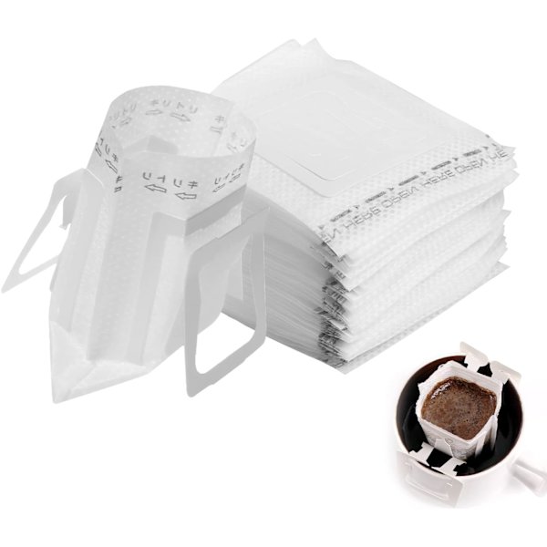 50-pakke kaffefiltre for camping, drypp med hengende øre, kaffe