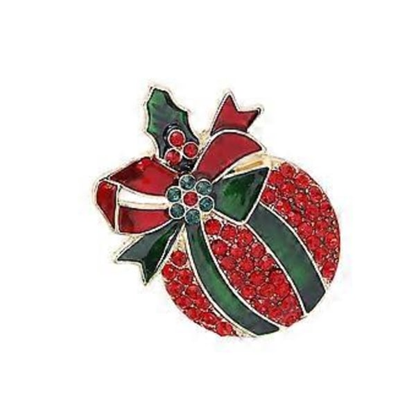 Jul Diamant Äpple Brosch Mode Festlig Emalj Nål Skjorta Tröja Boutonnieres Kläder Krage Korsage