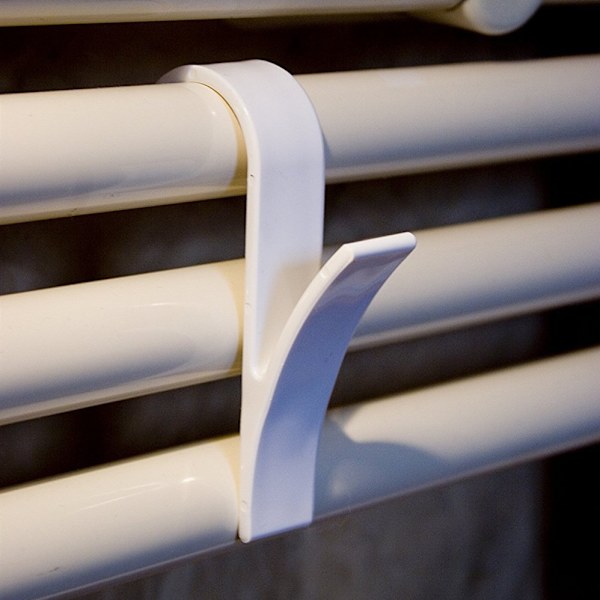 Universal Håndklæde Radiator Krog - Plastik, Hvid