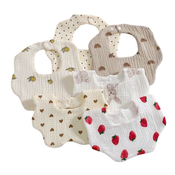 6-pak Baby Bandana Bibs for 0-6 måneder gamle babyjenter og babygutter