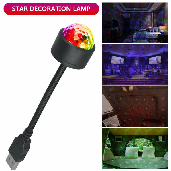 USB Stjerneprojektor Natlampe 4 Farver Stjernelampe til Bil Loft