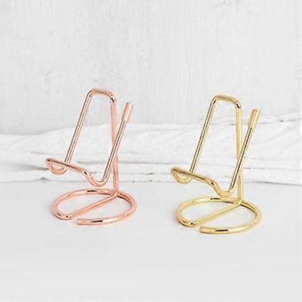 Elegant Line Visitkort Holder Stand Telefonholder til Virksomheder (Guld) Gold