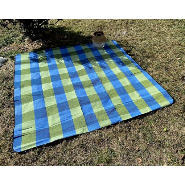 Blue and Green - 200x200 Waterproof Picnic Blanket, Picnic Table