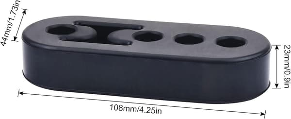2 stk. Udstødningsophæng Gummi (Sort) Justerbar Isolator Bøsning Mo