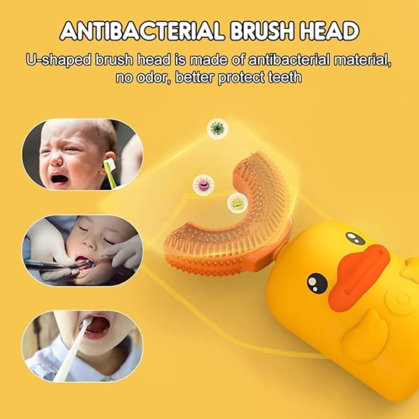 B.Duck Kids elektriska tandborstar, U-formad uppladdningsbar toddler