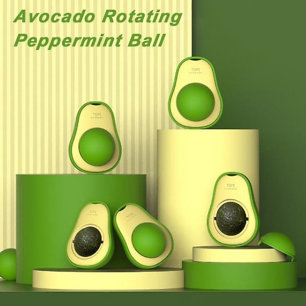 Avocado Mint Ball Katteleke Kattunge Lek Slikk Snack X2pcs