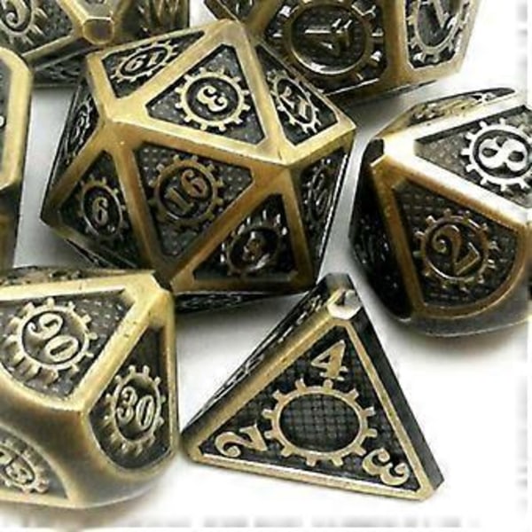 7 stk./pakke Polyhedral Zinklegering til Drageskæl DnD RPG Brætspil Terninger (05) 5
