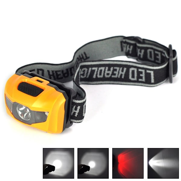 1pc Kraftfull LED-pannlampa, batteridriven LED-pannlampa 4 ljuslägen