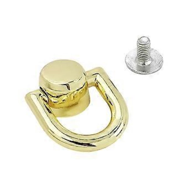 Roterbara Kulor D-ringar Nitar För Läder Axelväska Handväska Och Ryggsäck Bälte Dekoration Metall Hantverk Tillbehör ljusguld light gold