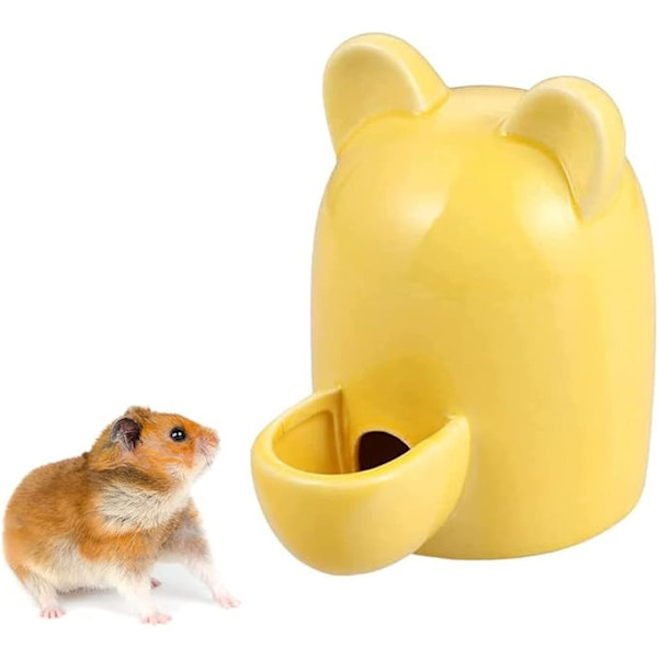 Lille dyreautomatisk vanddispenser i keramik, keramisk stille drikker, lille skål til hamstere, hamsterkeramisk flaske, til fugle, hamstere, mus, pindsvin, chinchillaer, fritter