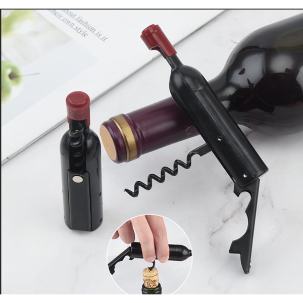 Corkscrew and Bottle Opener / Mini Magnetic Wine Bottle / Dimens