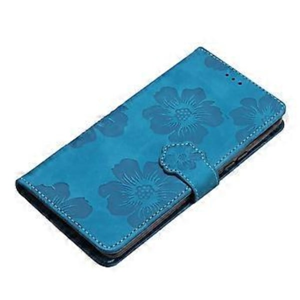 Til Samsung Galaxy S23 FE PU Læder Blomster Præget Telefon Cover Stødsikkert Stativ Wallet Cover Style D