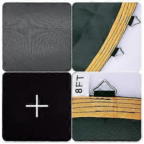 Trampolinepute Erstatning Hoppematte Gjenbrukbar Mesh Reparasjonsmatte Hoppeduk Trampoline Hoppepute for Gym Utendørs Trening (8 fot med 42 spenner) 8ft with 42 Buckles
