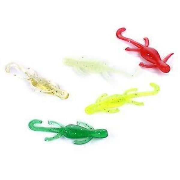 SO103 10 STK 5cm/1g Gecko Formet Simulationsfisk Lokkemad Blødt Agn til Fiskeri Green
