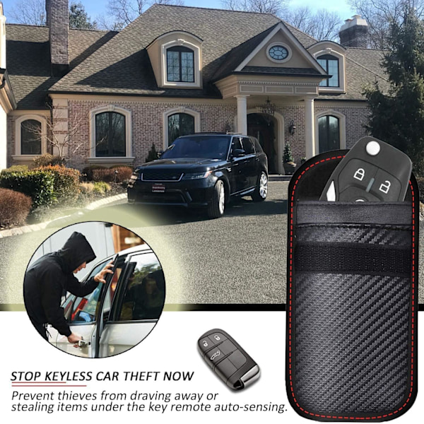 Anti Car Key Case Signal Blocking Faraday Pouch Bag, Set of 2 Si