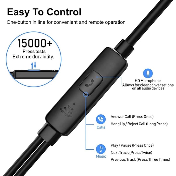 3 kappaleen korvanappikuulokkeet mikrofonilla, 3,5 mm:n langalliset korvanapit iOS- ja Android-älypuhelimille, kannettaville tietokoneille, MP3-soittimille, pelaamiseen, Walkmanille (musta+valkoinen+punainen)