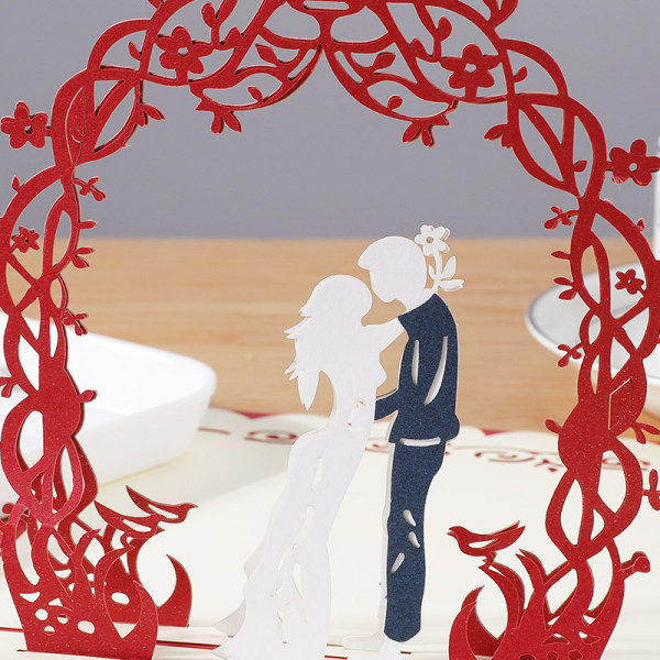 3D pop-up gratulasjonskort, 3 stk 3D bryllupskort med konvolutt, vi