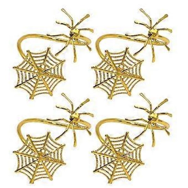 4 stk. Serviettringer til fest, Halloween-serviettringer, Halloween-festartikler, metallserviettpynt